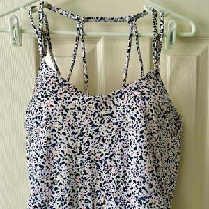 Athleta Aqualuxe Confetti Tankini swim top Large  NWT